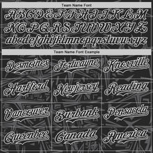 Charger l'image dans la galerie, Custom Black Steel Gray-White Geometric Cyber Starburst Authentic Baseball Jersey