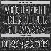 Charger l'image dans la galerie, Custom Black Steel Gray-White Geometric Cyber Starburst Authentic Baseball Jersey