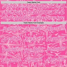 Charger l'image dans la galerie, Custom Pink Light Pink-White Geometric Cyber Starburst Authentic Baseball Jersey
