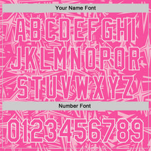 Charger l'image dans la galerie, Custom Pink Light Pink-White Geometric Cyber Starburst Authentic Baseball Jersey