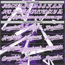 Charger l'image dans la galerie, Custom Black White-Light Purple Geometric Shards Dot Grid Authentic Baseball Jersey