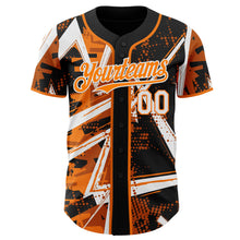 Charger l'image dans la galerie, Custom Black White-Bay Orange Geometric Shards Dot Grid Authentic Baseball Jersey