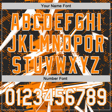 Charger l'image dans la galerie, Custom Black White-Bay Orange Geometric Shards Dot Grid Authentic Baseball Jersey