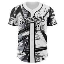 Charger l'image dans la galerie, Custom White Gray-Black Geometric Shards Dot Grid Authentic Baseball Jersey