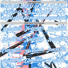 Charger l'image dans la galerie, Custom White Medium Pink-Electric Blue Geometric Shards Dot Grid Authentic Baseball Jersey