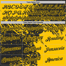 Laden Sie das Bild in den Galerie-Viewer, Custom Black-Yellow Abstract Brush Stroke Performance T-Shirt