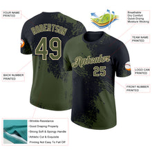Загрузить изображение в средство просмотра галереи, Custom Black Olive-Cream Abstract Brush Stroke Performance T-Shirt