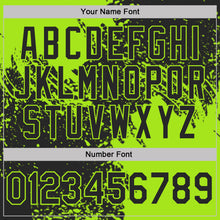 Загрузить изображение в средство просмотра галереи, Custom Black-Neon Green Abstract Brush Stroke Performance T-Shirt