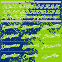 Laden Sie das Bild in den Galerie-Viewer, Custom Royal Neon Green-White Abstract Brush Stroke Performance T-Shirt
