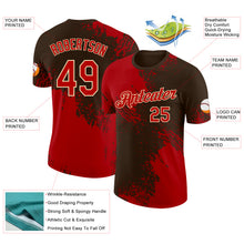 Загрузить изображение в средство просмотра галереи, Custom Brown Red-Cream Abstract Brush Stroke Performance T-Shirt