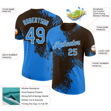 Laden Sie das Bild in den Galerie-Viewer, Custom Brown Powder Blue-Cream Abstract Brush Stroke Performance T-Shirt