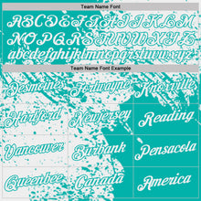 Laden Sie das Bild in den Galerie-Viewer, Custom White-Aqua Abstract Brush Stroke Performance T-Shirt