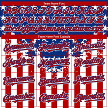 Загрузить изображение в средство просмотра галереи, Custom Red Royal-White 3D American Flag Authentic Baseball Jersey