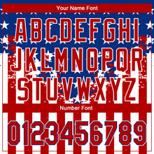 Загрузить изображение в средство просмотра галереи, Custom Red Royal-White 3D American Flag Authentic Baseball Jersey