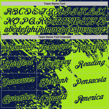 Laden Sie das Bild in den Galerie-Viewer, Custom Navy-Neon Green Abstract Brush Stroke Performance T-Shirt