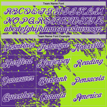 Laden Sie das Bild in den Galerie-Viewer, Custom Purple Neon Green-White Abstract Brush Stroke Performance T-Shirt