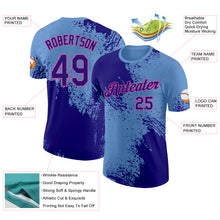 Laden Sie das Bild in den Galerie-Viewer, Custom Light Blue Dark Purple-Pink Abstract Brush Stroke Performance T-Shirt