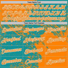 Загрузить изображение в средство просмотра галереи, Custom Teal Bay Orange-White Abstract Brush Stroke Performance T-Shirt