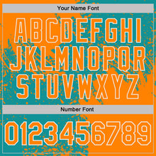 Загрузить изображение в средство просмотра галереи, Custom Teal Bay Orange-White Abstract Brush Stroke Performance T-Shirt