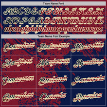 Laden Sie das Bild in den Galerie-Viewer, Custom Crimson Vintage USA Flag Navy-Cream Abstract Brush Stroke Performance T-Shirt
