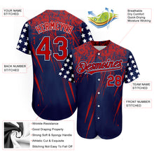 Charger l'image dans la galerie, Custom Navy Red-Royal 3D American Flag Authentic Baseball Jersey