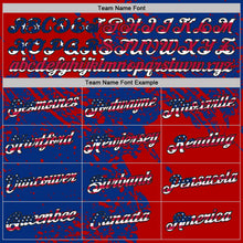Laden Sie das Bild in den Galerie-Viewer, Custom Royal USA Flag Red-Black Abstract Brush Stroke Performance T-Shirt