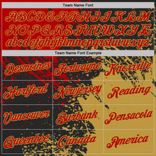 Загрузить изображение в средство просмотра галереи, Custom Black Red-Old Gold Abstract Brush Stroke Performance T-Shirt