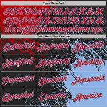 Загрузить изображение в средство просмотра галереи, Custom Black Red-Light Blue Abstract Brush Stroke Performance T-Shirt
