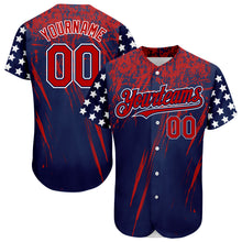 Charger l'image dans la galerie, Custom Navy Red-Royal 3D American Flag Authentic Baseball Jersey