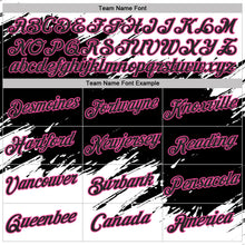 Laden Sie das Bild in den Galerie-Viewer, Custom White Black-Pink Abstract Brush Stroke Splatter Performance T-Shirt