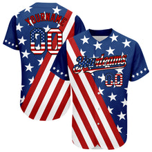 Charger l'image dans la galerie, Custom Royal USA Flag Red-Black 3D Authentic Baseball Jersey