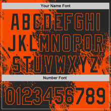 Laden Sie das Bild in den Galerie-Viewer, Custom Black-Orange Abstract Brush Stroke Authentic Baseball Jersey