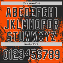 Laden Sie das Bild in den Galerie-Viewer, Custom Black Orange-White Abstract Brush Stroke Authentic Baseball Jersey