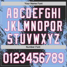Load image into Gallery viewer, Custom Black White Light Blue-Pink Abstract Brush Stroke Authentic Baseball Jersey