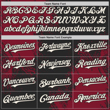 Laden Sie das Bild in den Galerie-Viewer, Custom Black Cream-Crimson Abstract Brush Stroke Authentic Baseball Jersey