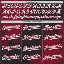 Load image into Gallery viewer, Custom Black White-Crimson Abstract Brush Stroke Authentic Baseball Jersey