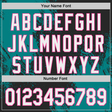 Load image into Gallery viewer, Custom Black White Teal-Pink Abstract Brush Stroke Authentic Baseball Jersey