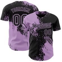 Load image into Gallery viewer, Custom Black-Light Purple Abstract Brush Stroke Authentic Baseball Jersey