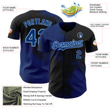 Laden Sie das Bild in den Galerie-Viewer, Custom Black US Navy Blue-Light Blue Abstract Brush Stroke Authentic Baseball Jersey