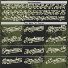 Laden Sie das Bild in den Galerie-Viewer, Custom Black Olive-Cream Abstract Brush Stroke Authentic Baseball Jersey