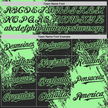 Load image into Gallery viewer, Custom Black-Pea Green Abstract Brush Stroke Authentic Baseball Jersey