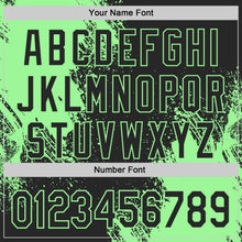 Load image into Gallery viewer, Custom Black-Pea Green Abstract Brush Stroke Authentic Baseball Jersey