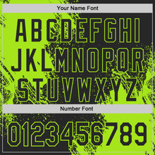 Загрузить изображение в средство просмотра галереи, Custom Black-Neon Green Abstract Brush Stroke Authentic Baseball Jersey