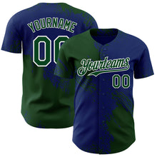 Laden Sie das Bild in den Galerie-Viewer, Custom Royal Green-White Abstract Brush Stroke Authentic Baseball Jersey