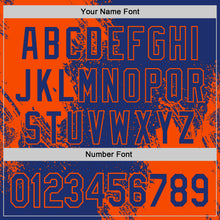 Laden Sie das Bild in den Galerie-Viewer, Custom Royal-Orange Abstract Brush Stroke Authentic Baseball Jersey