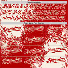 Laden Sie das Bild in den Galerie-Viewer, Custom Red-Cream Abstract Brush Stroke Authentic Baseball Jersey