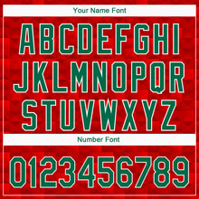 Загрузить изображение в средство просмотра галереи, Custom Red Kelly Green-White 3D Mexico Authentic Baseball Jersey