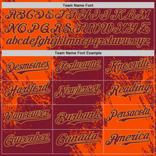 Laden Sie das Bild in den Galerie-Viewer, Custom Crimson Orange-Old Gold Abstract Brush Stroke Authentic Baseball Jersey