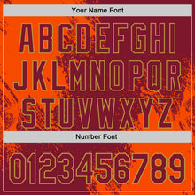 Laden Sie das Bild in den Galerie-Viewer, Custom Crimson Orange-Old Gold Abstract Brush Stroke Authentic Baseball Jersey