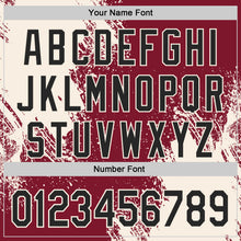 Laden Sie das Bild in den Galerie-Viewer, Custom Crimson Black-Cream Abstract Brush Stroke Authentic Baseball Jersey
